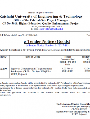 Rajshahi University Of Engineering Technology Ruet